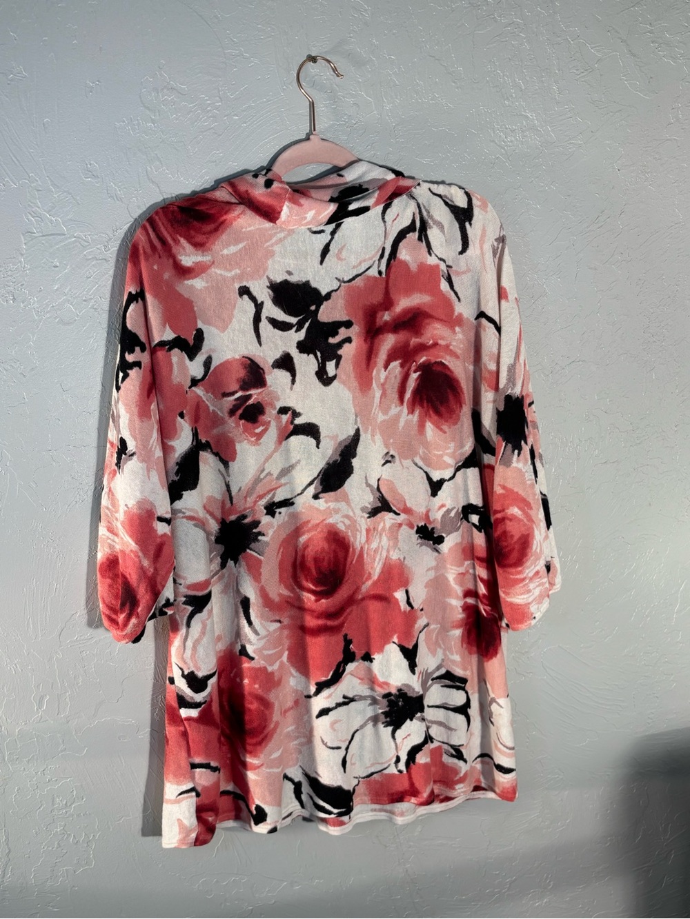 Jones New York Floral Coral, Black & White Women's Sweater